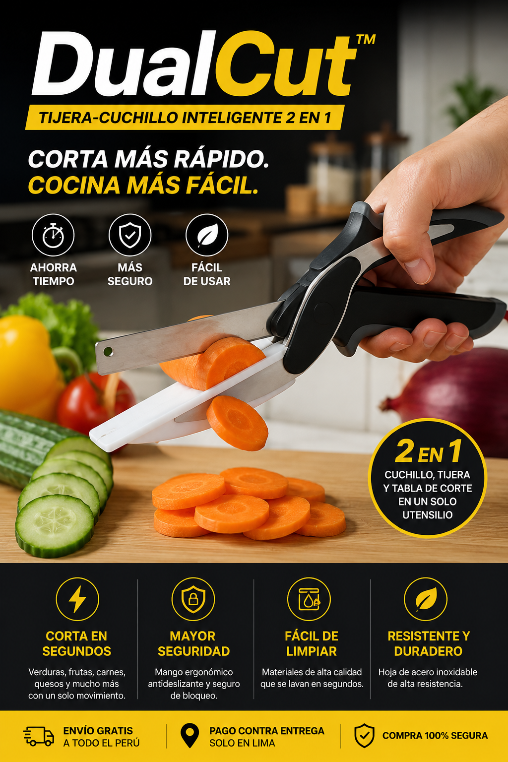 DUALCUT™ - Tijera Cuchillo Inteligente 2 en 1