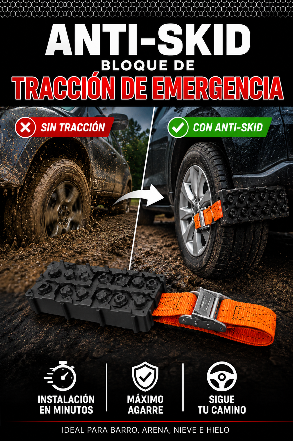 ANTI SKID™ - BLOQUE DE TRACCIÓN DE EMERGENCIA