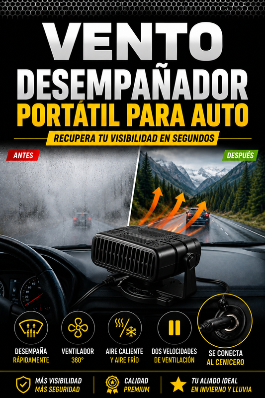 VENTO™ - DESEMPAÑADOR PORTATIL PARA AUTO