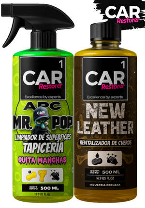 KIT CUEROS⁺™ APC QUITA MANCHAS + REVITALIZADOR DE CUEROS
